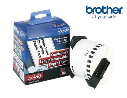 Cinta Etiquetadora Brother Dk4205 Continua Removible Blanca Blanco
