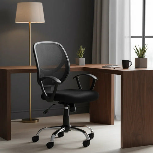 Silla Nextep Giratoria Altura Ajustable Negro Oficina Negro