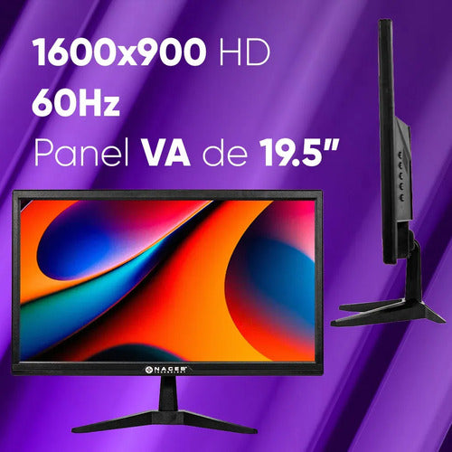 Naceb Monitor Na-0504 19.5 Hd+ 1600x900 75hz | Panel Va, 6ms Negro