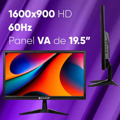 Naceb Monitor Na-0504 19.5 Hd+ 1600x900 75hz | Panel Va, 6ms Negro