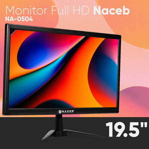 Naceb Monitor Na-0504 19.5 Hd+ 1600x900 75hz | Panel Va, 6ms Negro