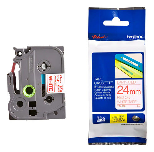 Cinta Para Impresora De Etiquetas Brother Tze252  Blanco Blanco