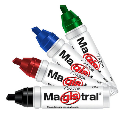 Marcador Azor Barril Aluminio 12 Pzas Tinta Azul Azul