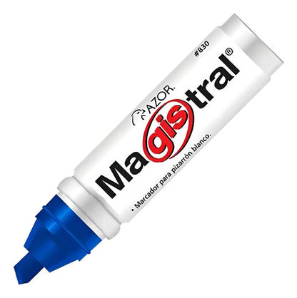 Marcador Azor Barril Aluminio 12 Pzas Tinta Azul Azul