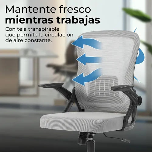 Silla De Oficina Flux Lite Ec313  100 Kg Inclin 120° Malla Marco Negro Malla