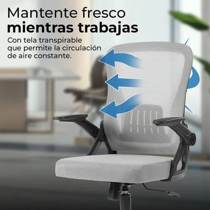 Silla De Oficina Flux Lite Ec313  100 Kg Inclin 120° Malla Marco Negro Malla