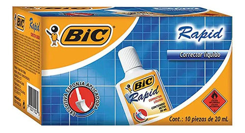 Corrector Líquido Bic Rapid 20ml C/10 Pzas
