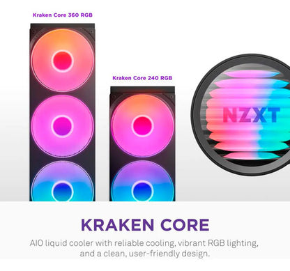 Enfriamiento Liquido Nzxt Kraken Core 360 Rgb Black Negro