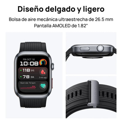 Huawei Watch D2, Pantalla Tactil 1.82 Amoled Negro Negro Fluoroelastómero