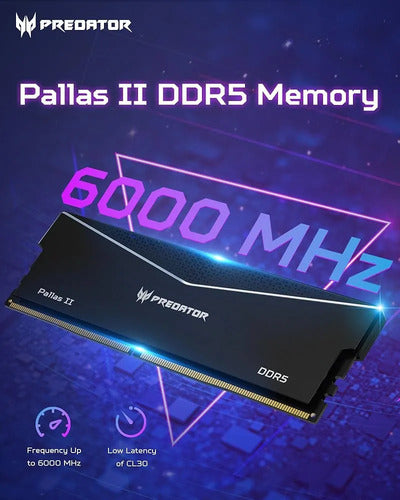 Memoria Ram Acer Predator Pallas Ii Ddr5, 6000mhz, 24gb Cl32