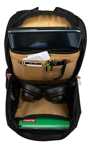 Mochila Urbana Smith Swissmobility Con Compartimento Para Laptop 15  Y Bolsillo Para Botella, Negro Liso