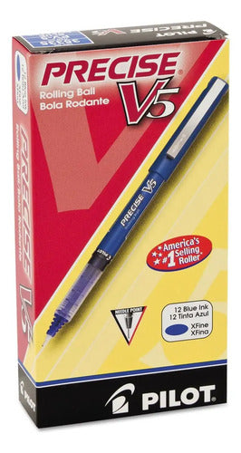 12 Plumas Pilot Bolígrafo Precise V5 Tinta Liquida Extrafino Color De La Tinta Azul
