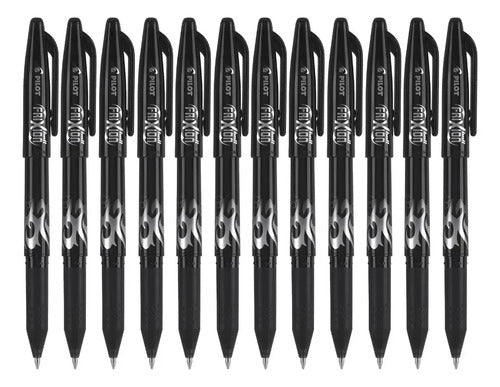 Pluma / Bolígrafo Borrable, Pilot Frixion Bal, Color Negro, 12 Piezas, Opción Recargable