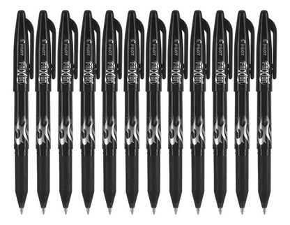 Pluma / Bolígrafo Borrable, Pilot Frixion Bal, Color Negro, 12 Piezas, Opción Recargable