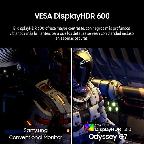 Monitor Gamer 40'' Samsung Odyssey G7 Curvo Wuhd Va 180hz Negro