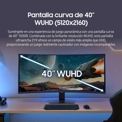 Monitor Gamer 40'' Samsung Odyssey G7 Curvo Wuhd Va 180hz Negro