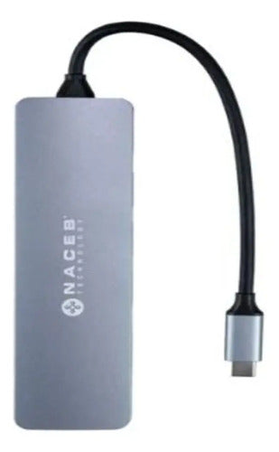 Naceb Adaptador Hub Ceb Na-0127 Usb-c - Hdmi Usb-a 3.1 Usb-c Gris
