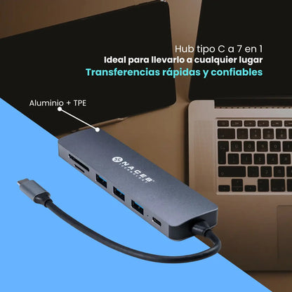 Naceb Adaptador Hub Ceb Na-0127 Usb-c - Hdmi Usb-a 3.1 Usb-c Gris