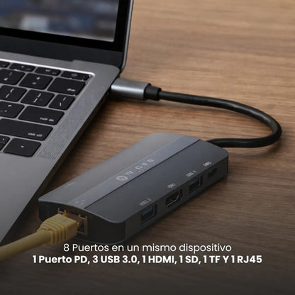 Hub Naceb Conecta Hasta 8 Dispositivos Na-0129 Conect Usb-c Gris