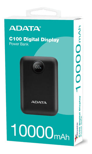 Cargador Portátil Adata Power Bank C10022, 10.000mah, Negro Negro