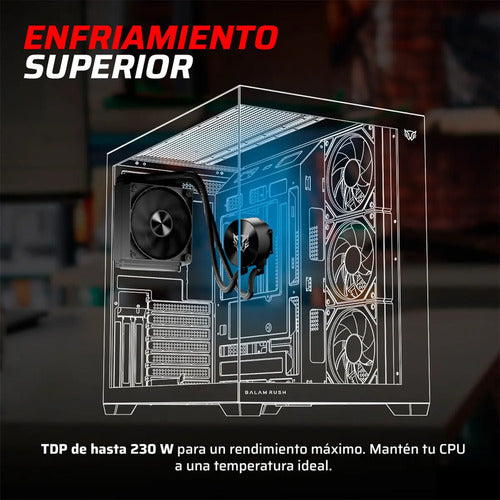 Enfriamiento Liquido Balam Rush Cryo Allblack 120 4 Pines Pwm 1800 Rpm Tdp 230w Lga1851 Am5 Negro Br-944083