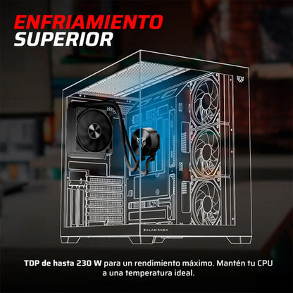 Enfriamiento Liquido Balam Rush Cryo Allblack 120 4 Pines Pwm 1800 Rpm Tdp 230w Lga1851 Am5 Negro Br-944083