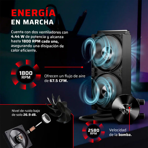 Balam Rush Cryo Allback Enfriamiento Líquido Cpu 2x 120mm Negro