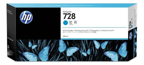 Cartucho De Tinta Hp 728 Color Cian De 300 Ml F9k17a