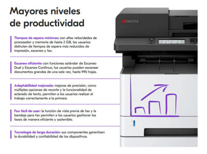 Multifuncional Kyocera Ma4000wifx/l, Blanco Y Negro, Láser Negro