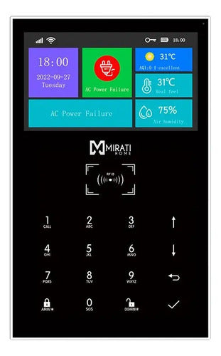 Kit Alarma Y Sensor Casa Wi-fi 4g Mirati Panel Táctil Negro