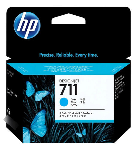Hp 711 Cyan 3-pack 29ml Tinta Amplio Formato Cz134a