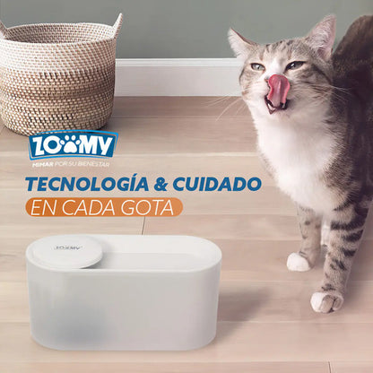 Bebedero Zoomy 1.5l 3 Filtros Plástico Abs Perros Y Gatos Blanco