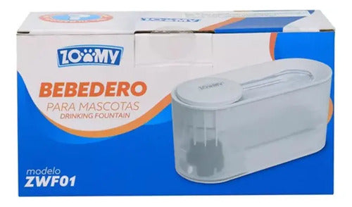 Bebedero Zoomy 1.5l 3 Filtros Plástico Abs Perros Y Gatos Blanco