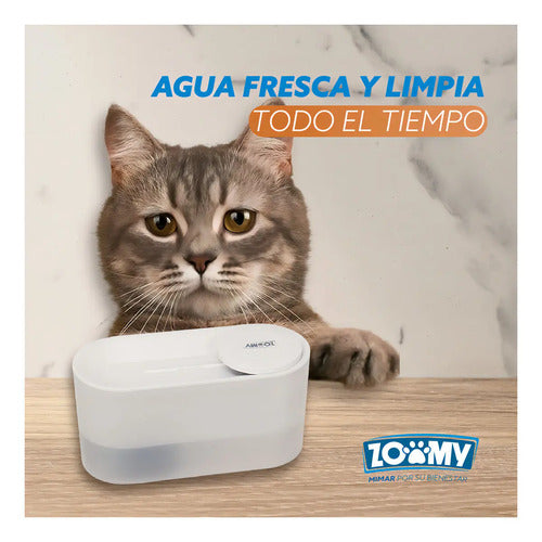 Bebedero Zoomy 1.5l 3 Filtros Plástico Abs Perros Y Gatos Blanco