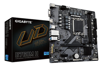 Tarjeta Madre Gigabyte B760m H, Micro-atx, Lga 1700, Ddr5 Negro