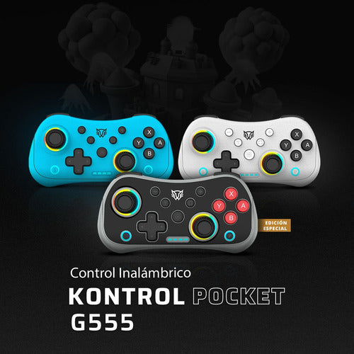 Control Inalambrico Kontrol Pocket G555 Rgb Recargable Blanc