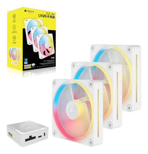 Ventilador Corsair Icue Link Lx120-r, 3x 120mm, 2400rpm, Rgb Blanco