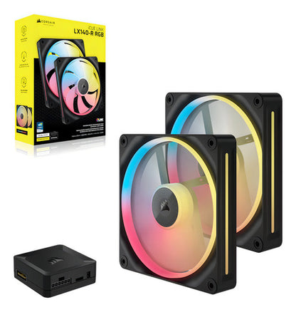 Ventilador Corsair Icue Link Lx140-r, 2x 140mm, 2000rpm, Rgb Negro