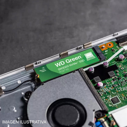 Unidad Ssd M.2 Wd 1tb (wds100t4g0e) Green Sn3000, Pcie 4.0 Negro