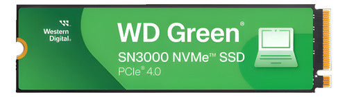 Unidad Ssd M.2 Wd 1tb (wds100t4g0e) Green Sn3000, Pcie 4.0 Negro