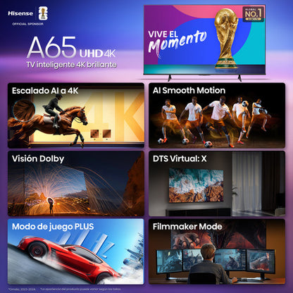 Hisense Smart Tv Led 43a65nv 43 , 4k Ultra Hd, Negro