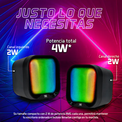 Start The Game Bocina Para Computadora Spk-109, Usb-a 2w Rms Negro