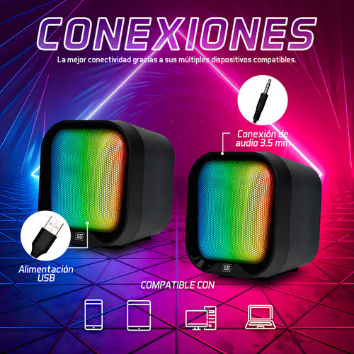 Start The Game Bocina Para Computadora Spk-109, Usb-a 2w Rms Negro