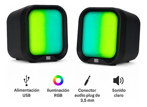Start The Game Bocina Para Computadora Spk-109, Usb-a 2w Rms Negro