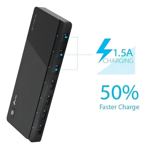 Adaptador De Hub Usb 3.0 Negro Tp-link Uh700 De 7 Puertos
