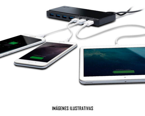 Adaptador De Hub Usb 3.0 Negro Tp-link Uh700 De 7 Puertos