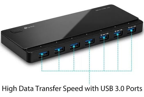 Adaptador De Hub Usb 3.0 Negro Tp-link Uh700 De 7 Puertos
