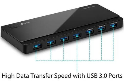 Adaptador De Hub Usb 3.0 Negro Tp-link Uh700 De 7 Puertos