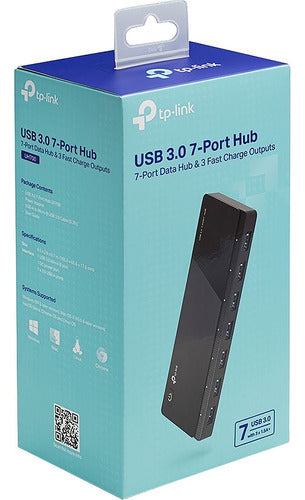 Adaptador De Hub Usb 3.0 Negro Tp-link Uh700 De 7 Puertos