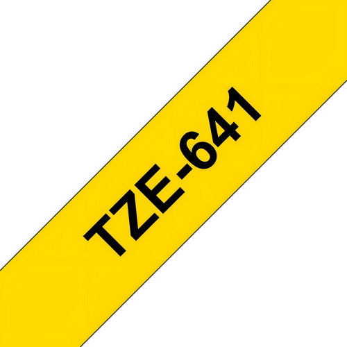 Cinta Brother Tze641 (18mm X 8mts) Amarillo Sobre Negro